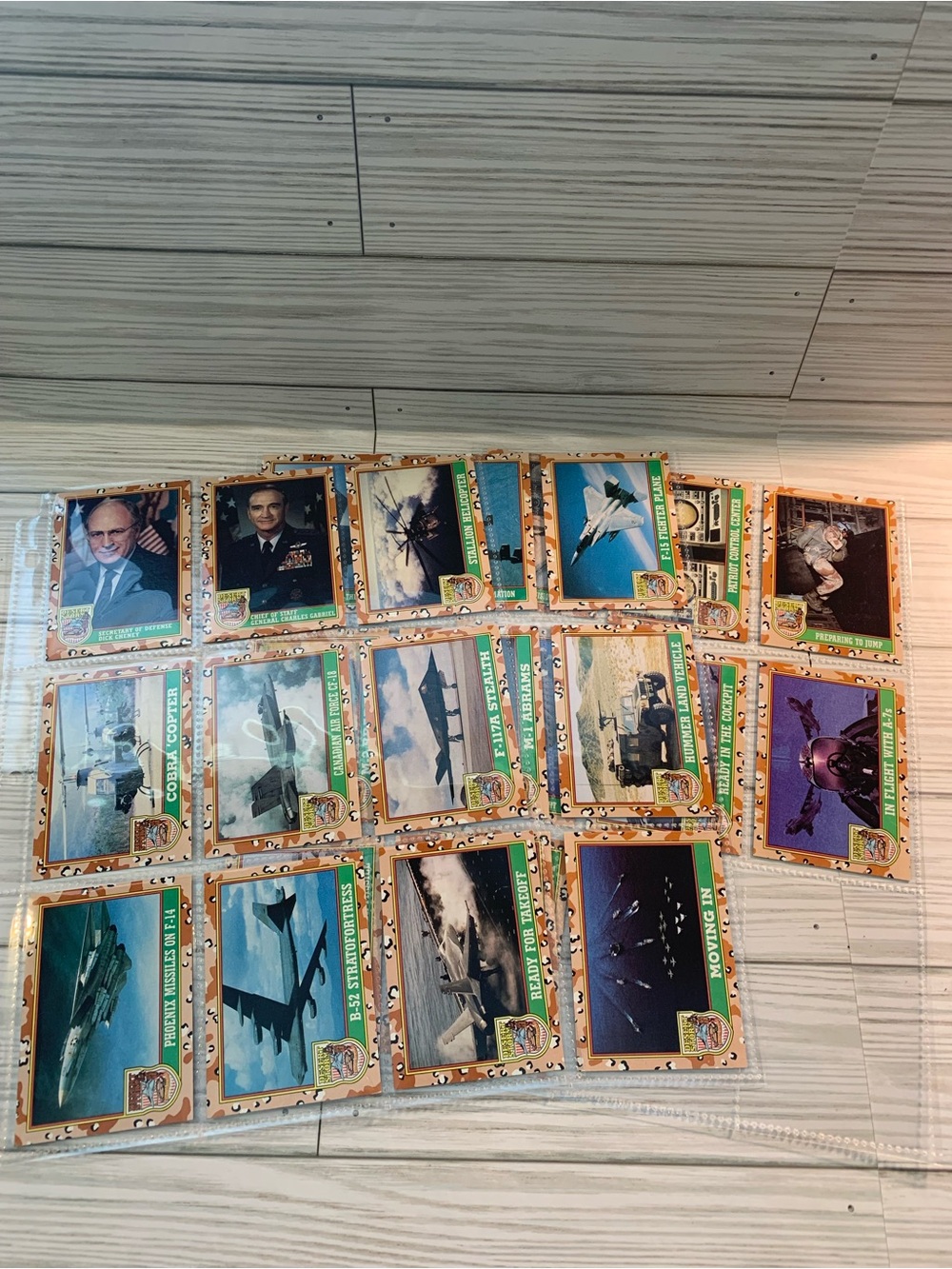 Vintage 1991 Topps Desert Storm Military Aircraft Trading Cards